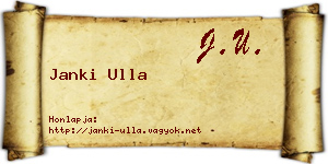 Janki Ulla névjegykártya